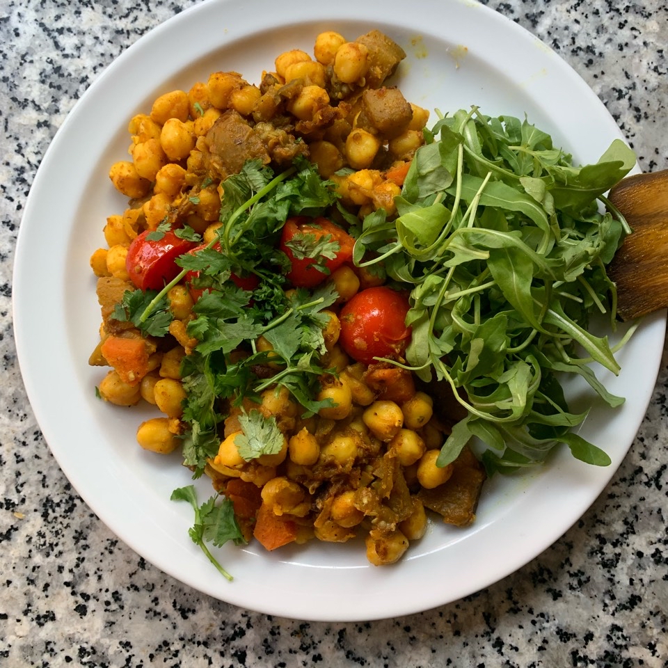Garbanzos con rúcula