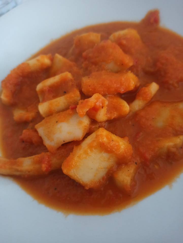 Calamares en salsa de verduras Calamares en salsa de verduras