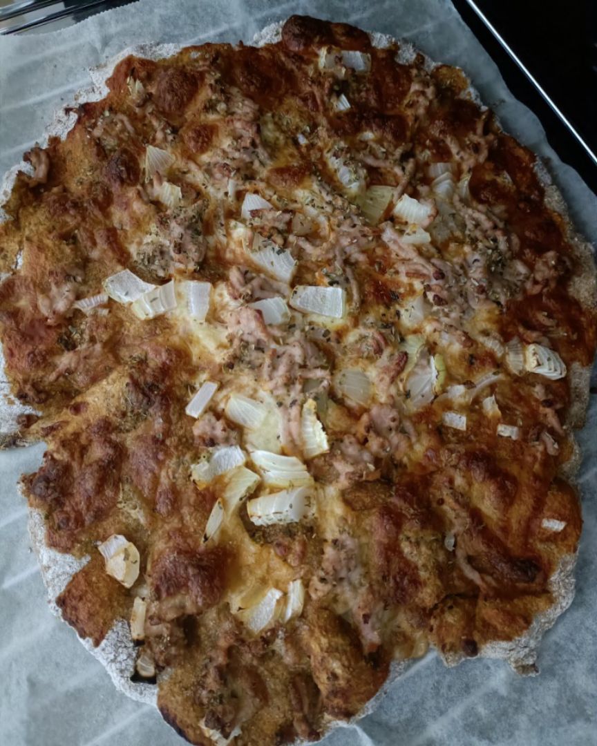 Pizza casera con harina integral Paso 4 Pizza casera con harina integral Paso 4