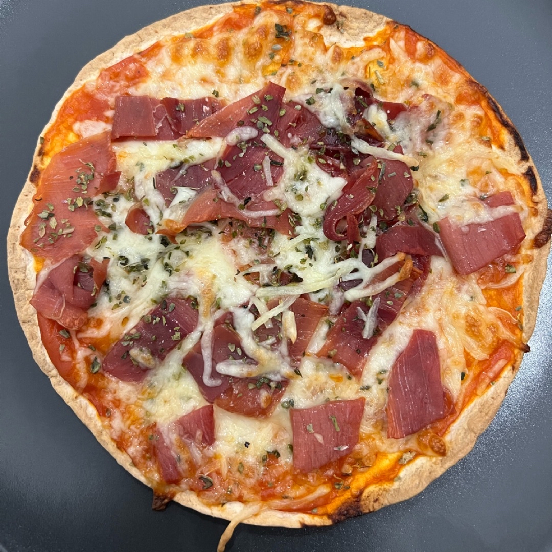 Pizza con base de fajita Pizza con base de fajita