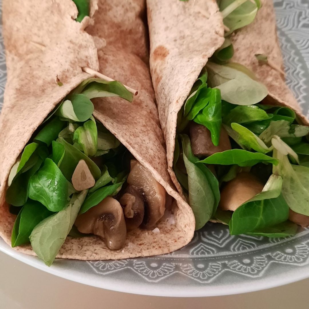 Fajitas con champiñones Fajitas con champiñones