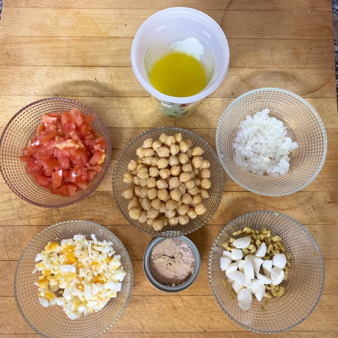 Ensalada de garbanzos Paso 0 Ensalada de garbanzos Paso 0