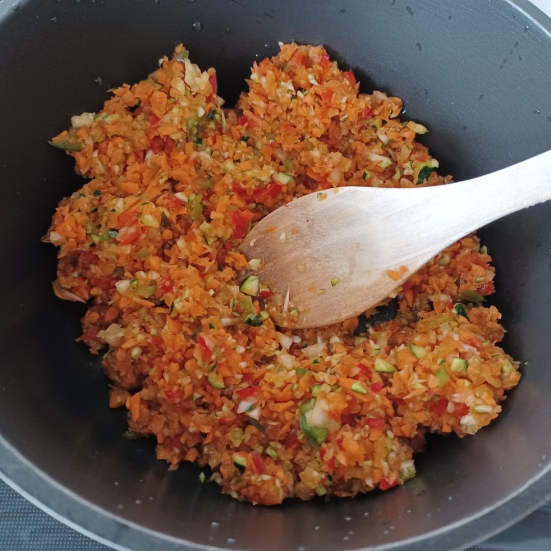 Arroz integral con verduras y salsa de soja Paso 0