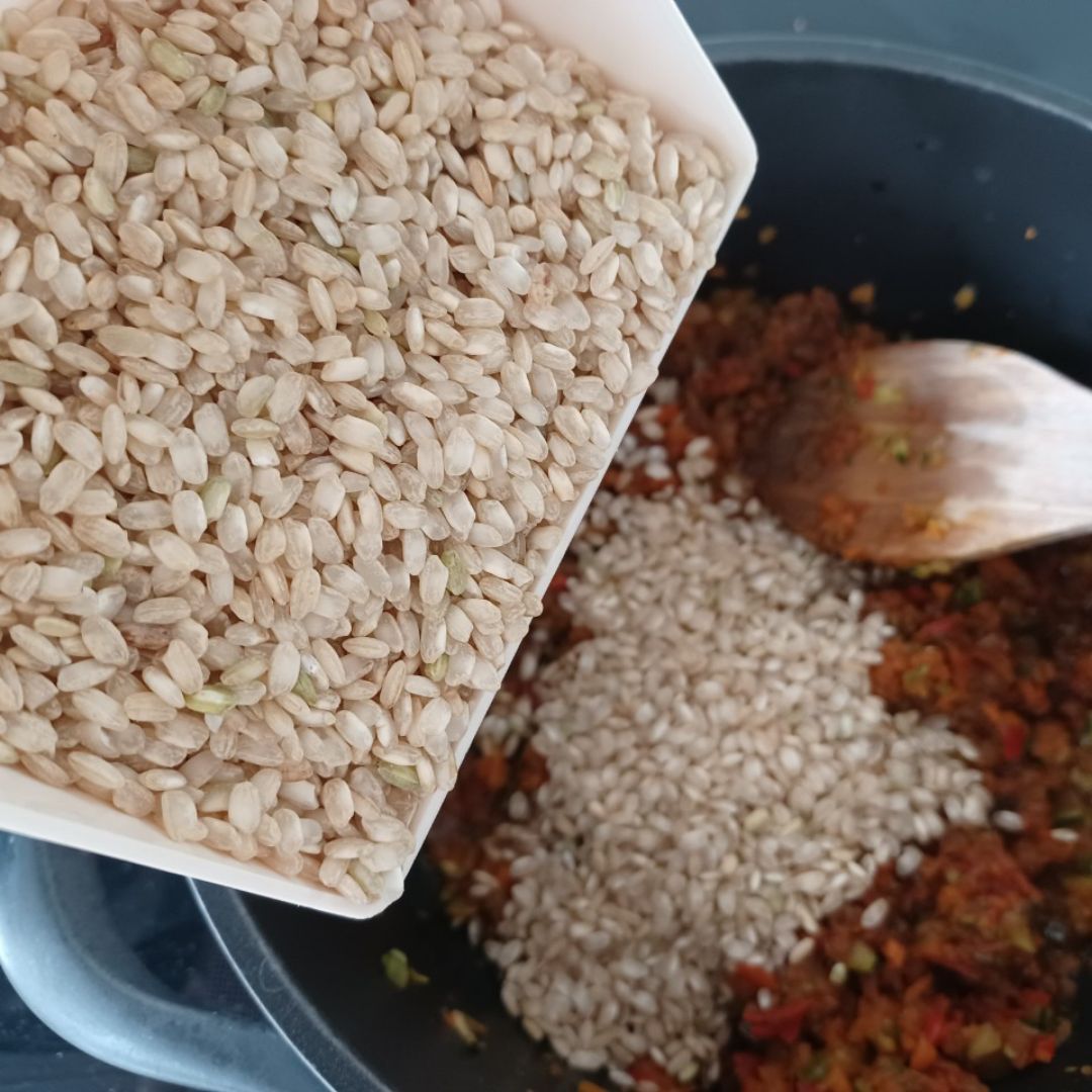 Arroz integral con verduras y salsa de soja Paso 2