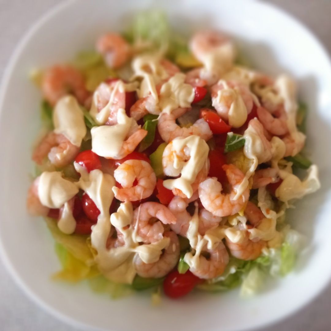 Ensalada templada de langostinos