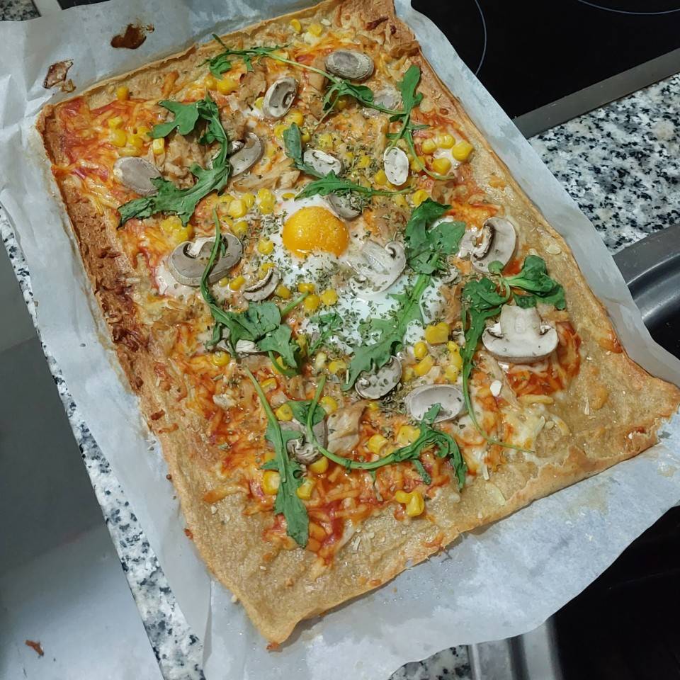 Pizza con base de quinoa 🍕 Pizza con base de quinoa 🍕