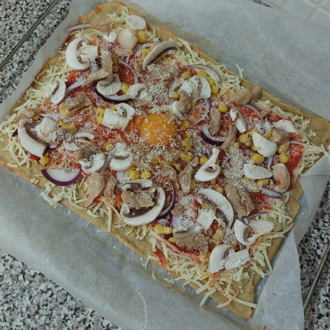 Pizza con base de quinoa 🍕 Paso 2 Pizza con base de quinoa 🍕 Paso 2
