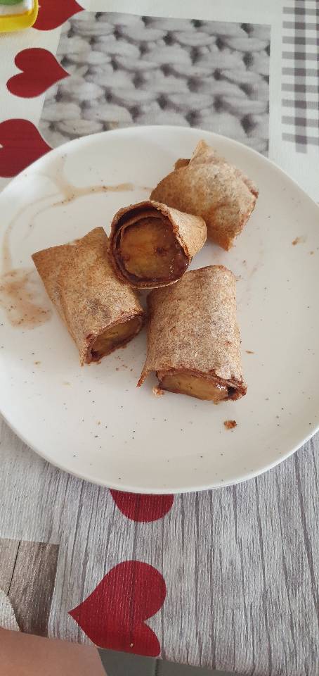 Rollito de plátano y cacao 