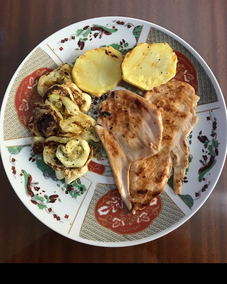 🌸Filete de pollo y calabacín y patata al grill en 10 minutos!🌸 🌸Filete de pollo y calabacín y patata al grill en 10 minutos!🌸