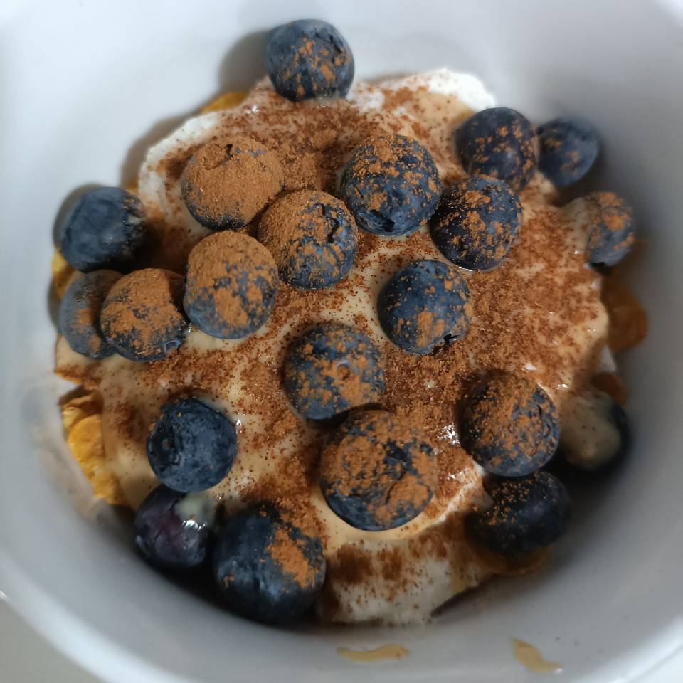 Yogur con cereales y arándanos Yogur con cereales y arándanos