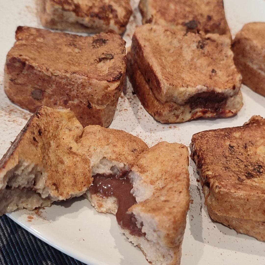 Torrijas Realfood rellenas de crema de cacao y avellanas