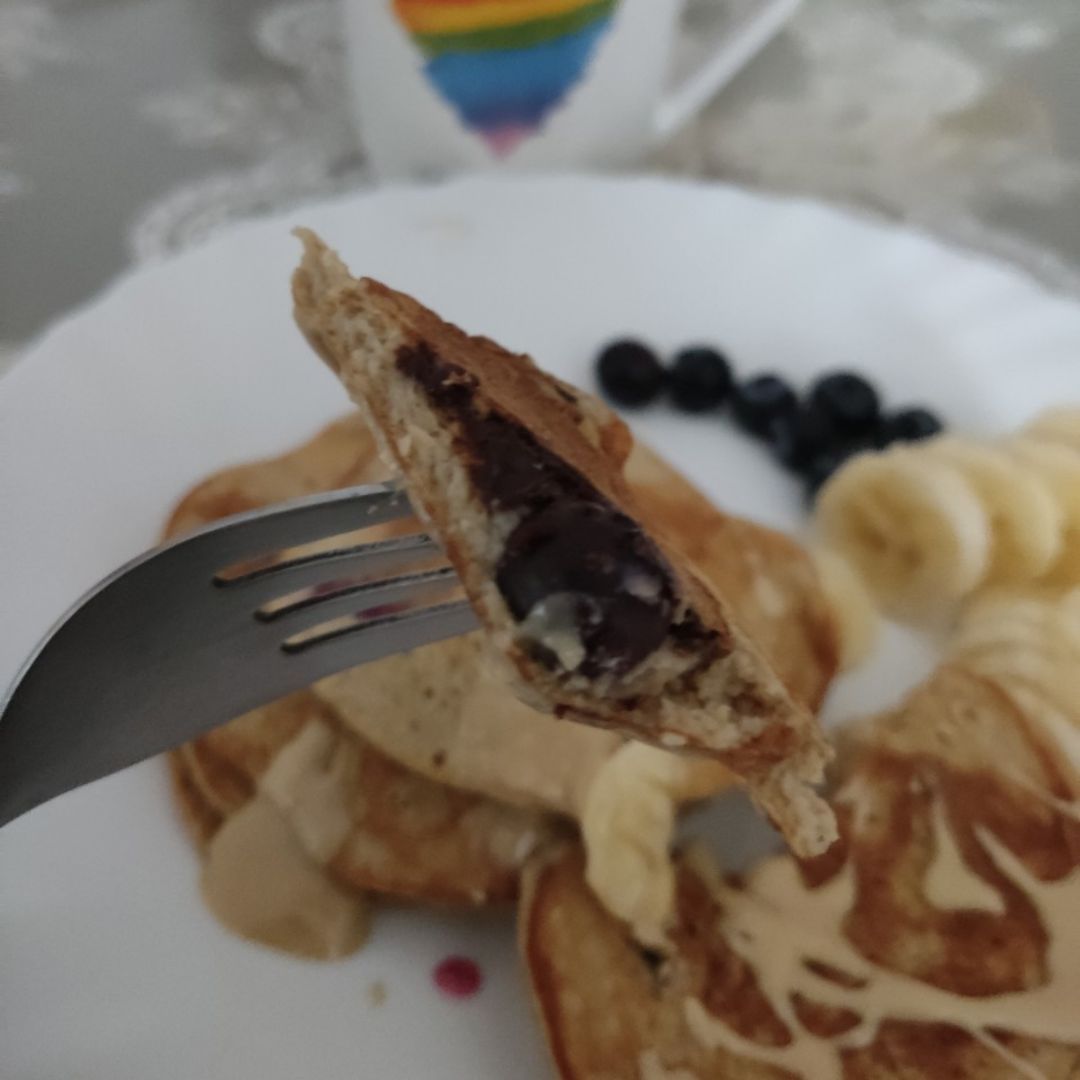 Tortitas de plátano, avena, huevo, arándanos y chocolate 85% Paso 4 Tortitas de plátano, avena, huevo, arándanos y chocolate 85% Paso 4