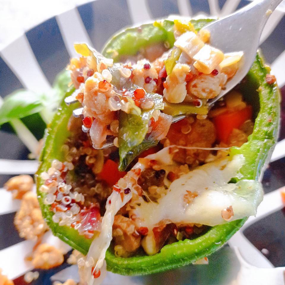 Pimientos 🫑 de colores ❤️💛💚 rellenos  en Airfryer 