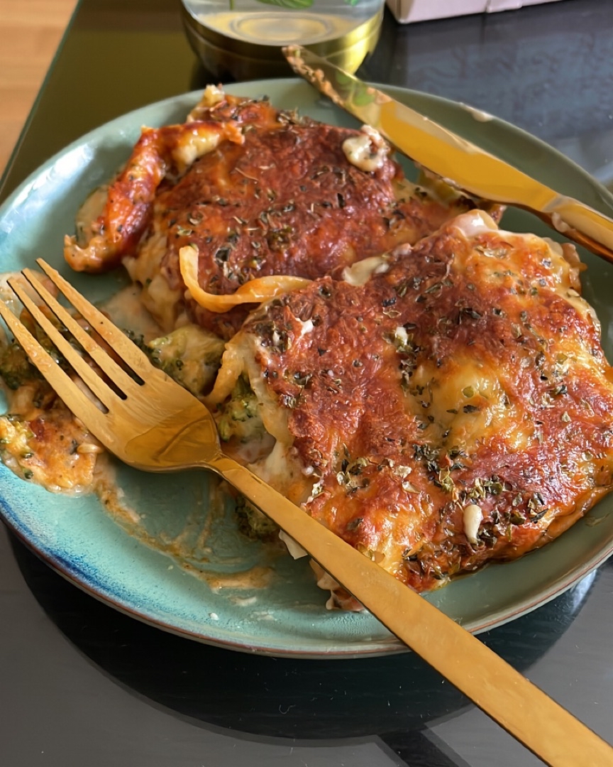 Lasaña de brócoli, coliflor y zanahoria Lasaña de brócoli, coliflor y zanahoria