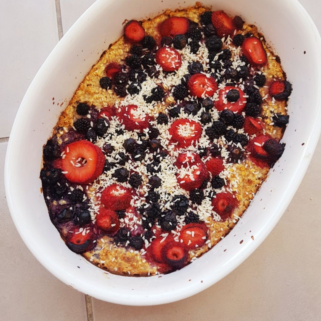 Avena al horno con frutos rojos