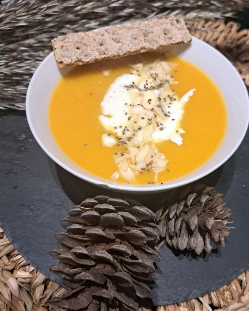 🥣Crema de calabaza 🎃 y batata 🍠 