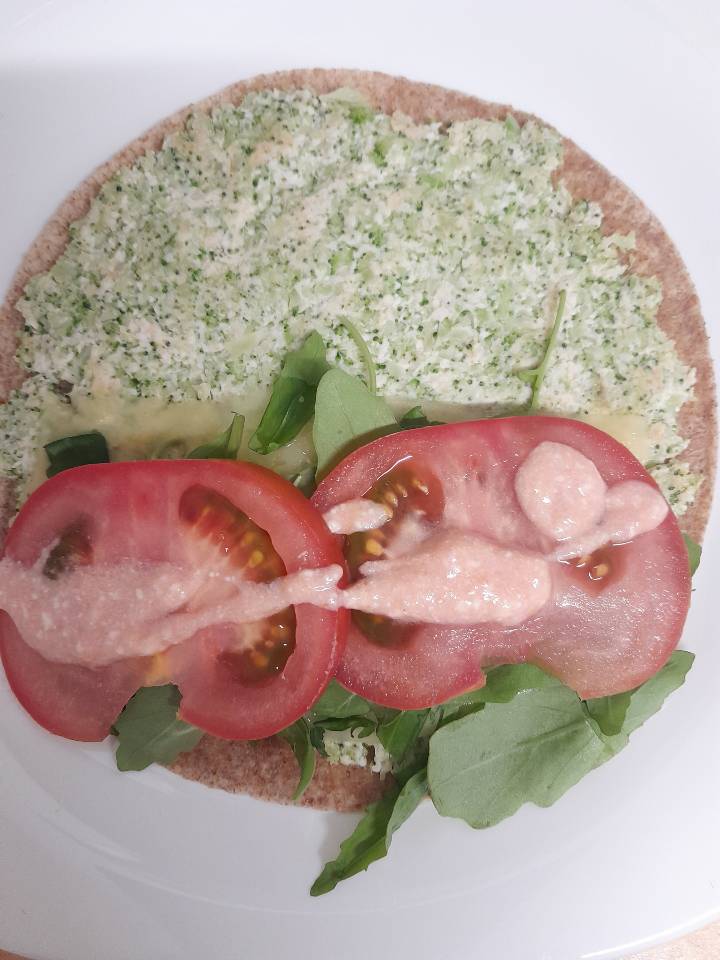 Taco burger de pollo y brócoli 