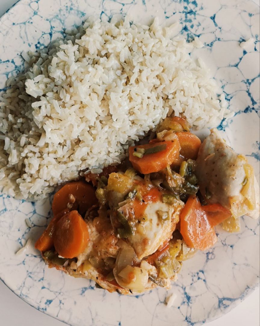 Pollo salteado con verduras 🍗🥘🍎🥕🧅 Pollo salteado con verduras 🍗🥘🍎🥕🧅