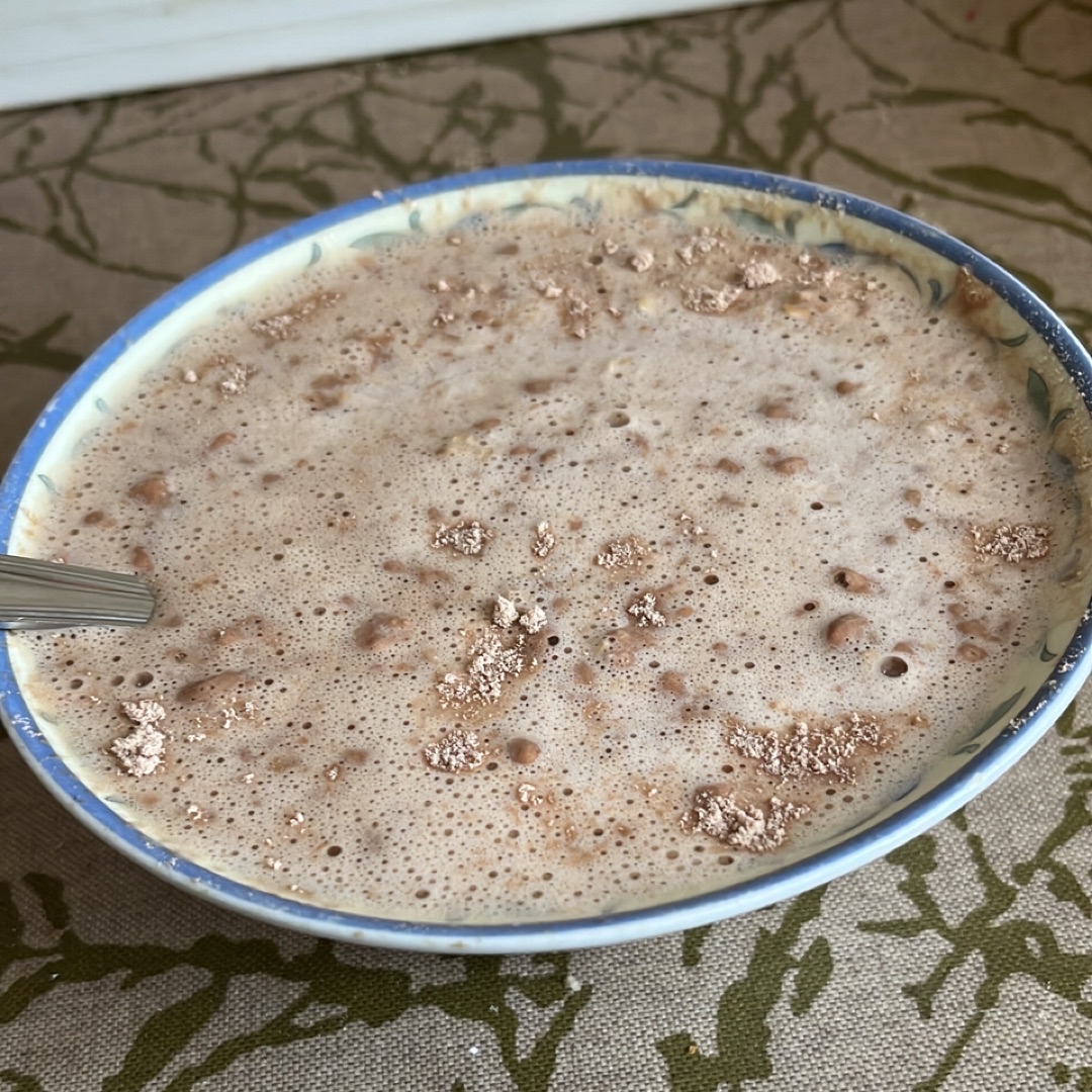 Bebida de arroz, copos de avena y Whey protein Bebida de arroz, copos de avena y Whey protein