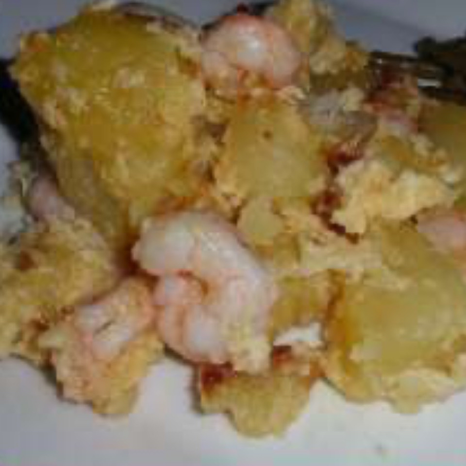 Revuelto de patata y gamba Revuelto de patata y gamba