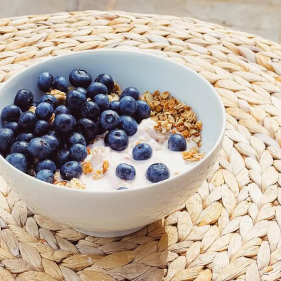 Yogur proteico con arandanos Yogur proteico con arandanos