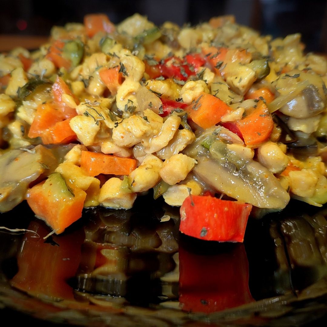 Curry vegano de soja texturizada