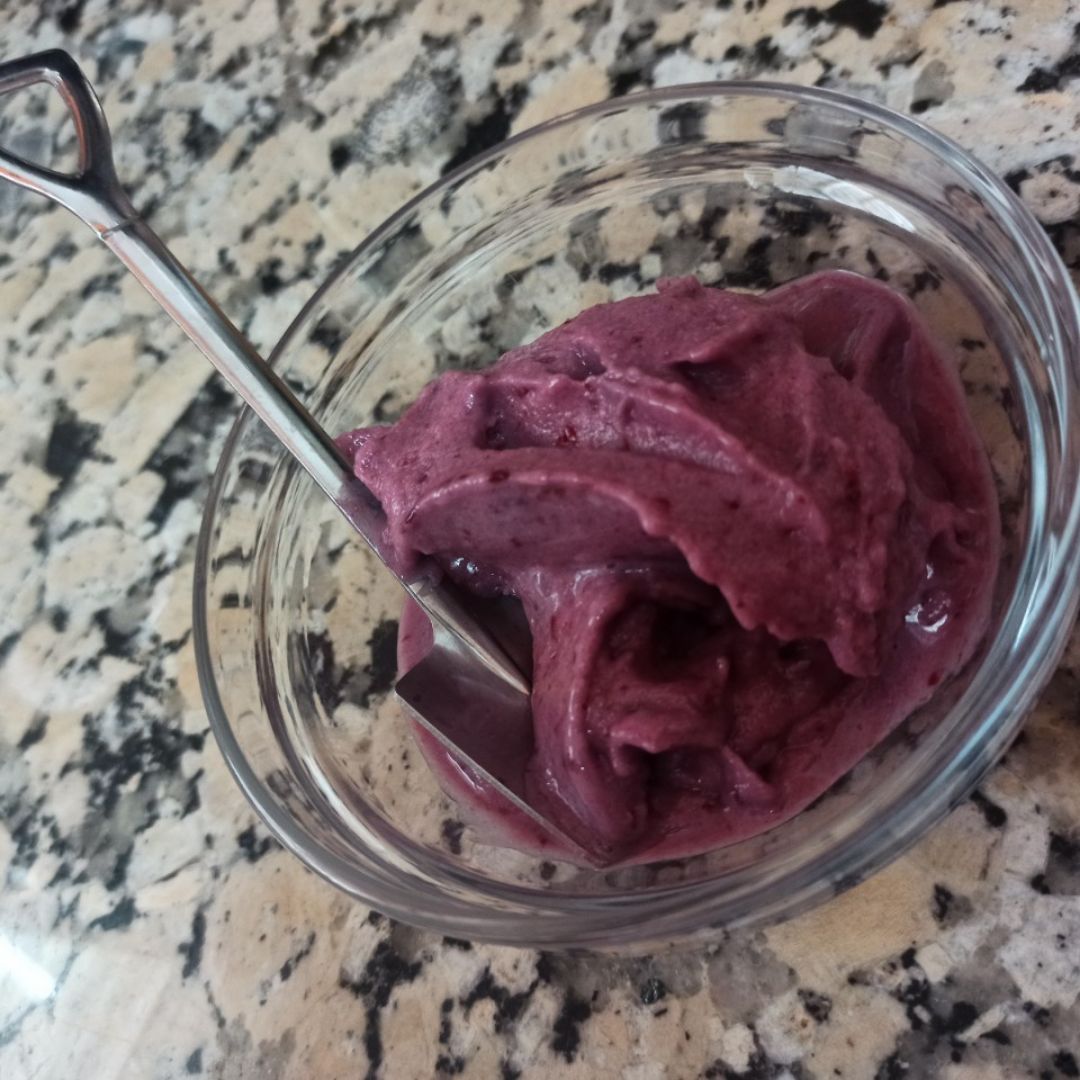 Helado de mora y plátano  Paso 2