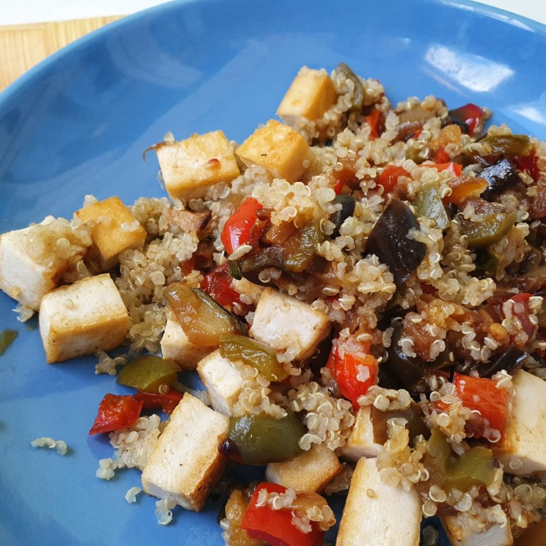 Quinoa con verduras y tofu Paso 3 Quinoa con verduras y tofu Paso 3