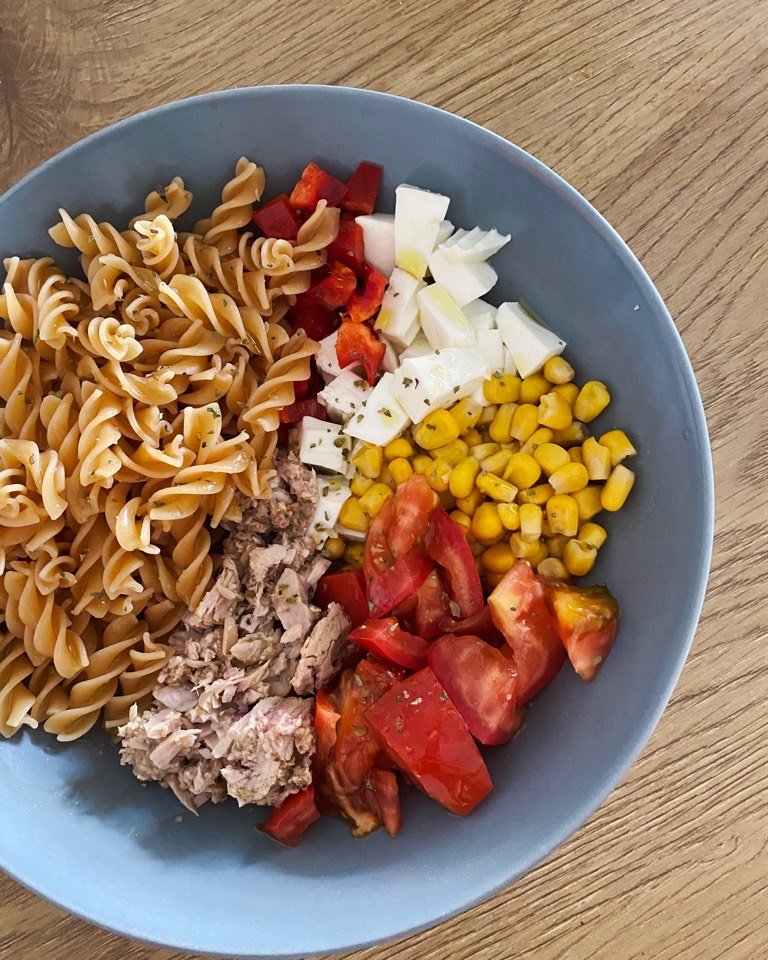Ensalada de pasta de lenteja