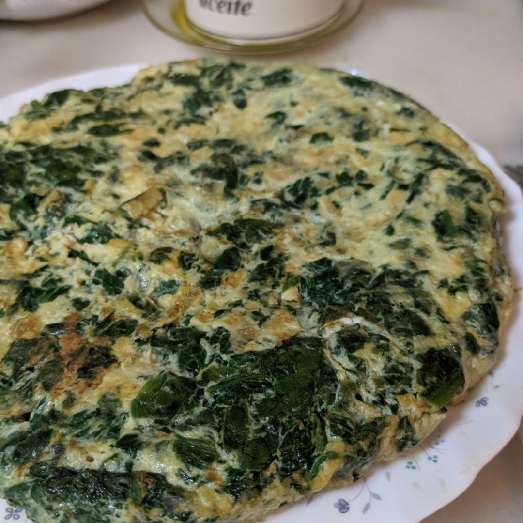 Tortilla de espinacas y queso Paso 5 Tortilla de espinacas y queso Paso 5
