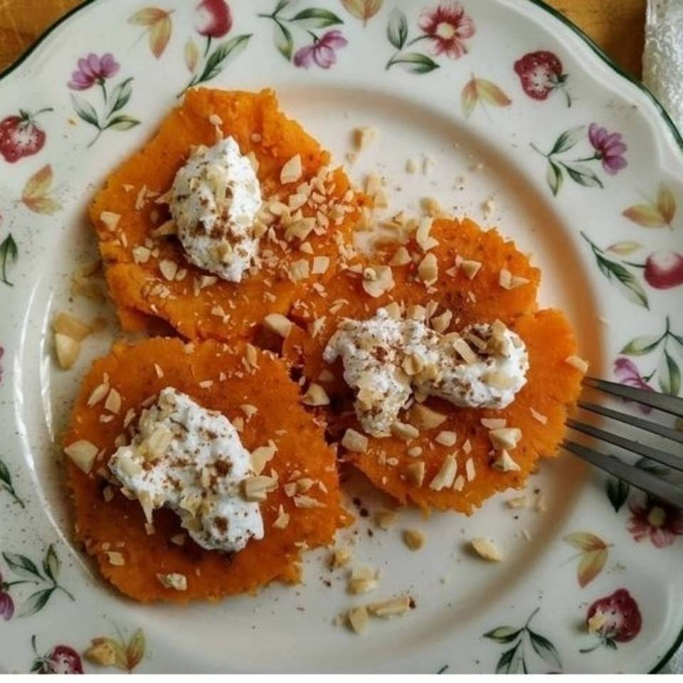 Batata asada con requesón Batata asada con requesón