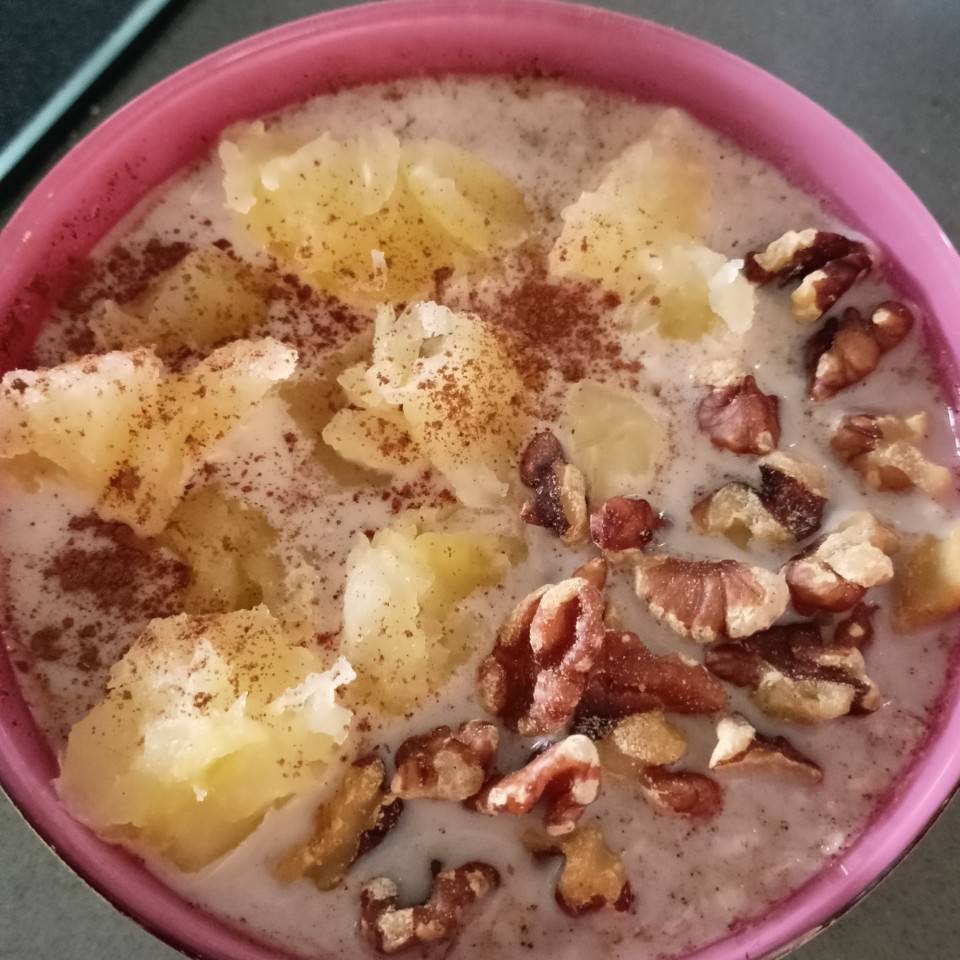 Overnight oats con manzana y nueces