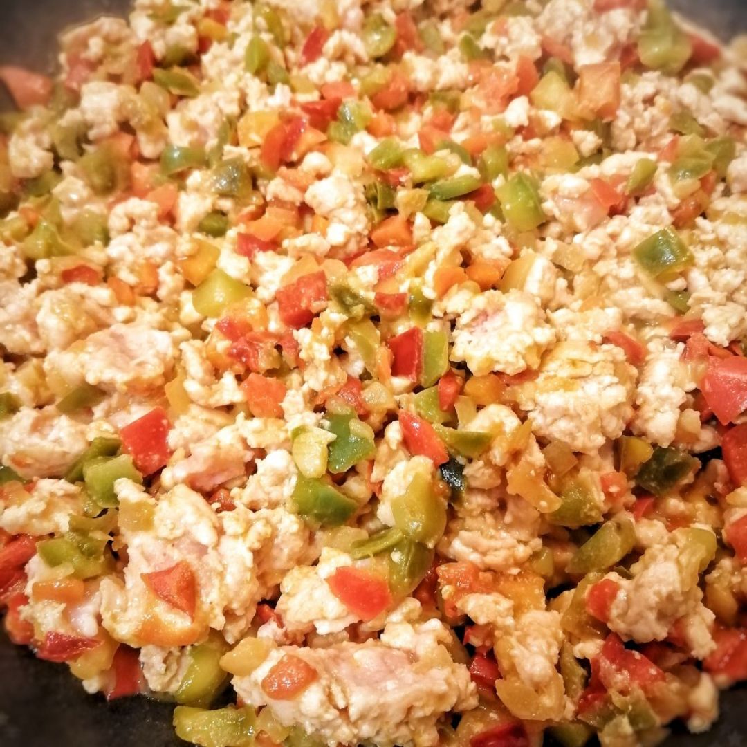 Espagueti, sin gluten, con pollo y pimiento Paso 1 Espagueti, sin gluten, con pollo y pimiento Paso 1