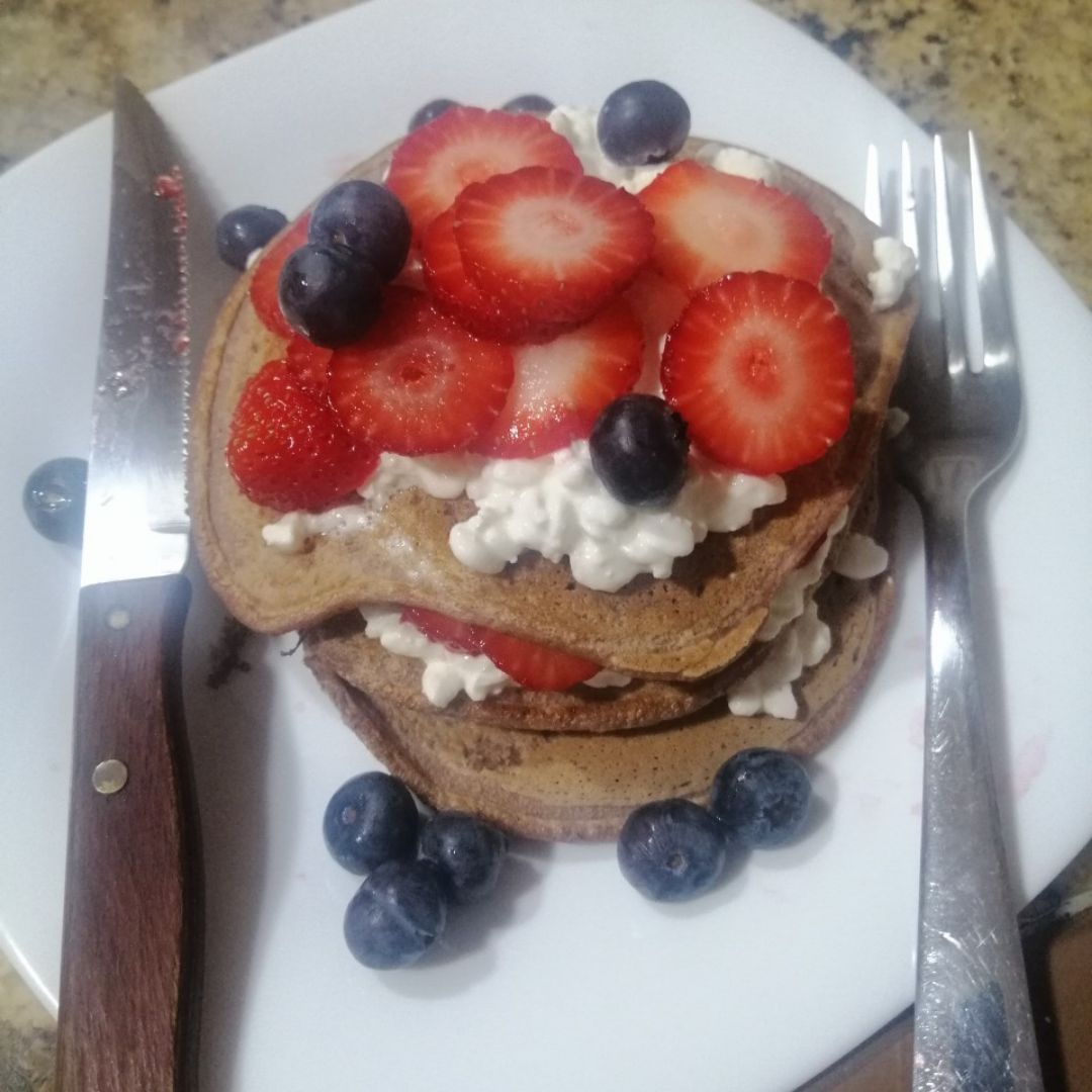 Tortitas "nata con fresas"