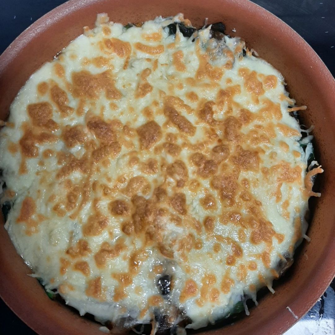 Pastel de calabaza con champiñones y espinacas Paso 4 Pastel de calabaza con champiñones y espinacas Paso 4