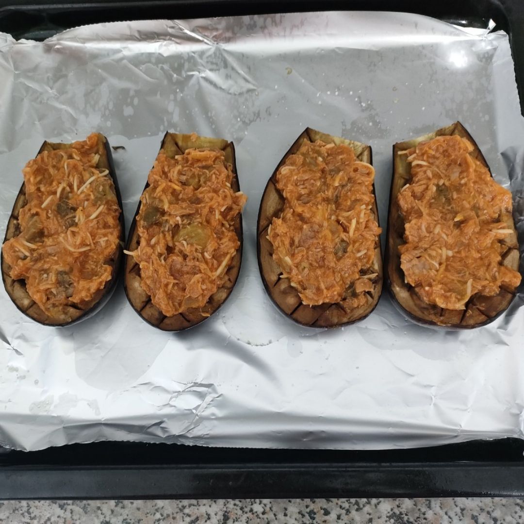 Berenjenas rellenas de atún Paso 2 Berenjenas rellenas de atún Paso 2