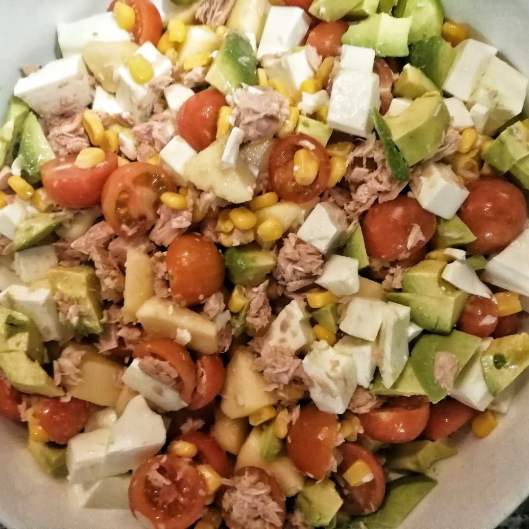 Ensalada de pasta con manzana y Aguacate Paso 2 Ensalada de pasta con manzana y Aguacate Paso 2