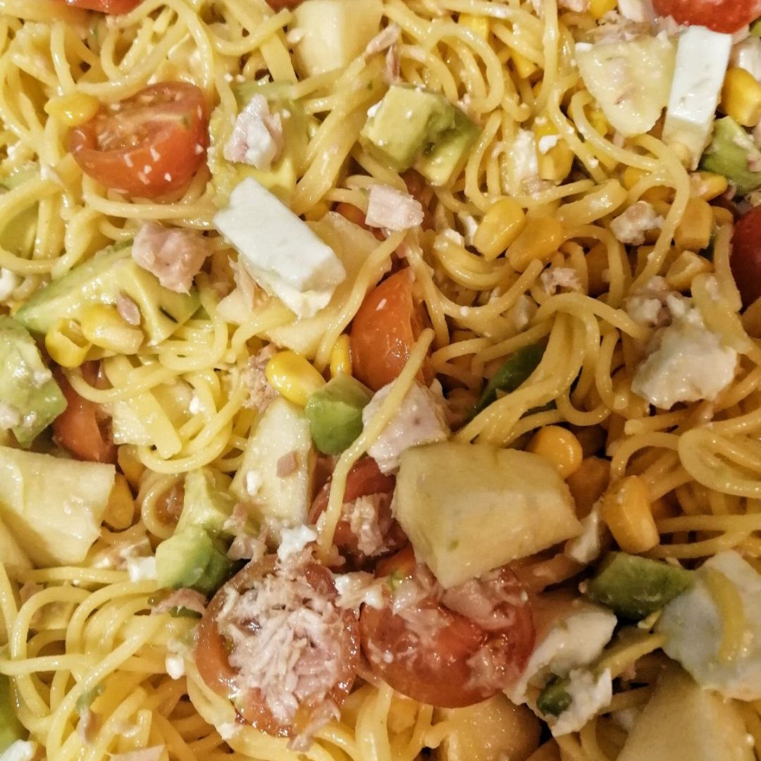 Ensalada de pasta con manzana y Aguacate Paso 4 Ensalada de pasta con manzana y Aguacate Paso 4