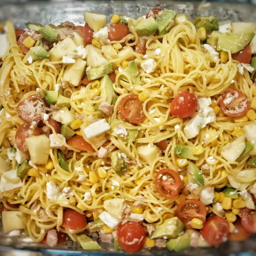 Ensalada de pasta con manzana y Aguacate Paso 5 Ensalada de pasta con manzana y Aguacate Paso 5