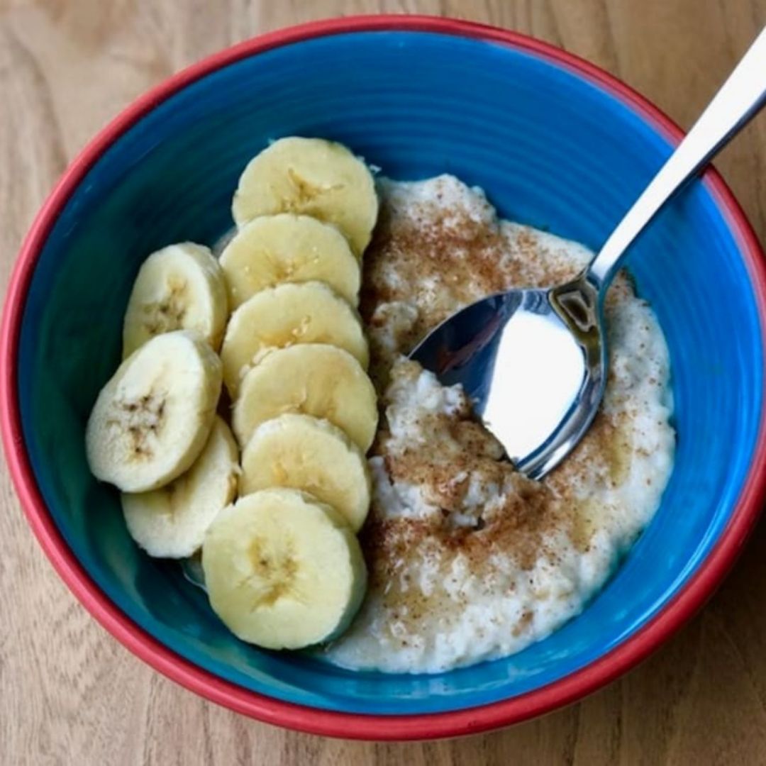Porridge de avena con plátano y almendra