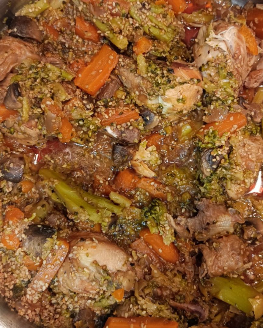 Verduras con pollo 