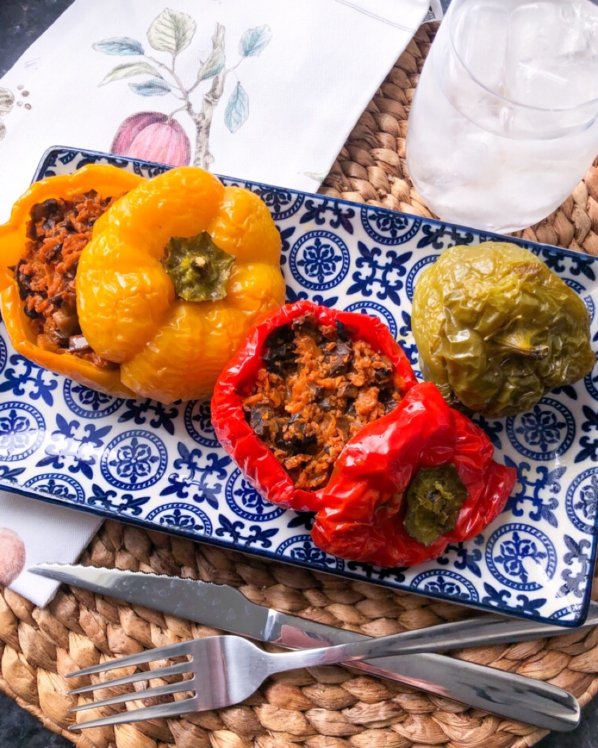 Pimientos rellenos de portobelo 🫑🍄
