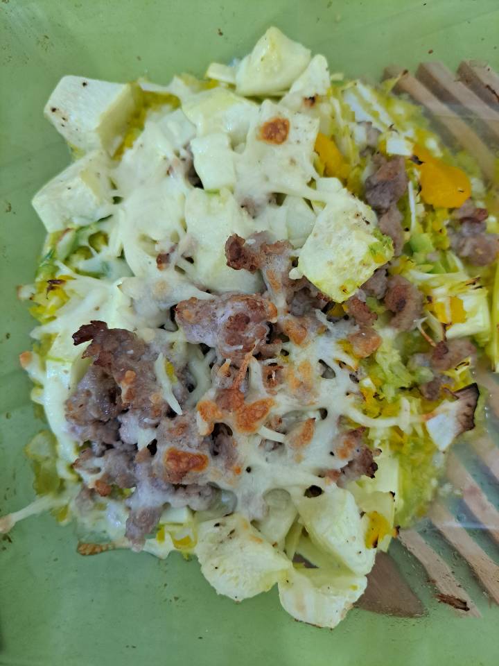 Calabacín con carne picada al horno Calabacín con carne picada al horno