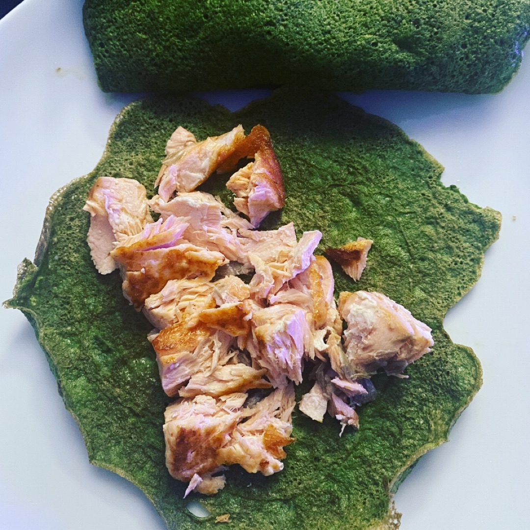 Crep de espinacas con salmón Crep de espinacas con salmón