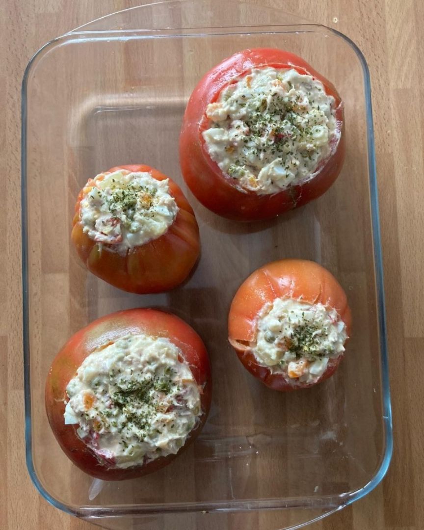 Tomates rellenos de ensaladilla Paso 4 Tomates rellenos de ensaladilla Paso 4