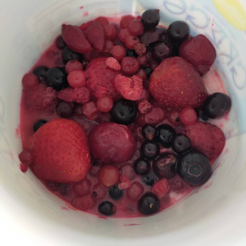 Yogur Griego Light con cereales y Frutos Rojos 