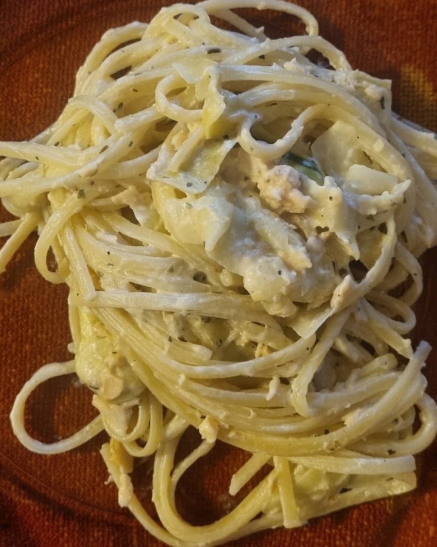 Pasta con salmón y calabacin al limón!! Pasta con salmón y calabacin al limón!!