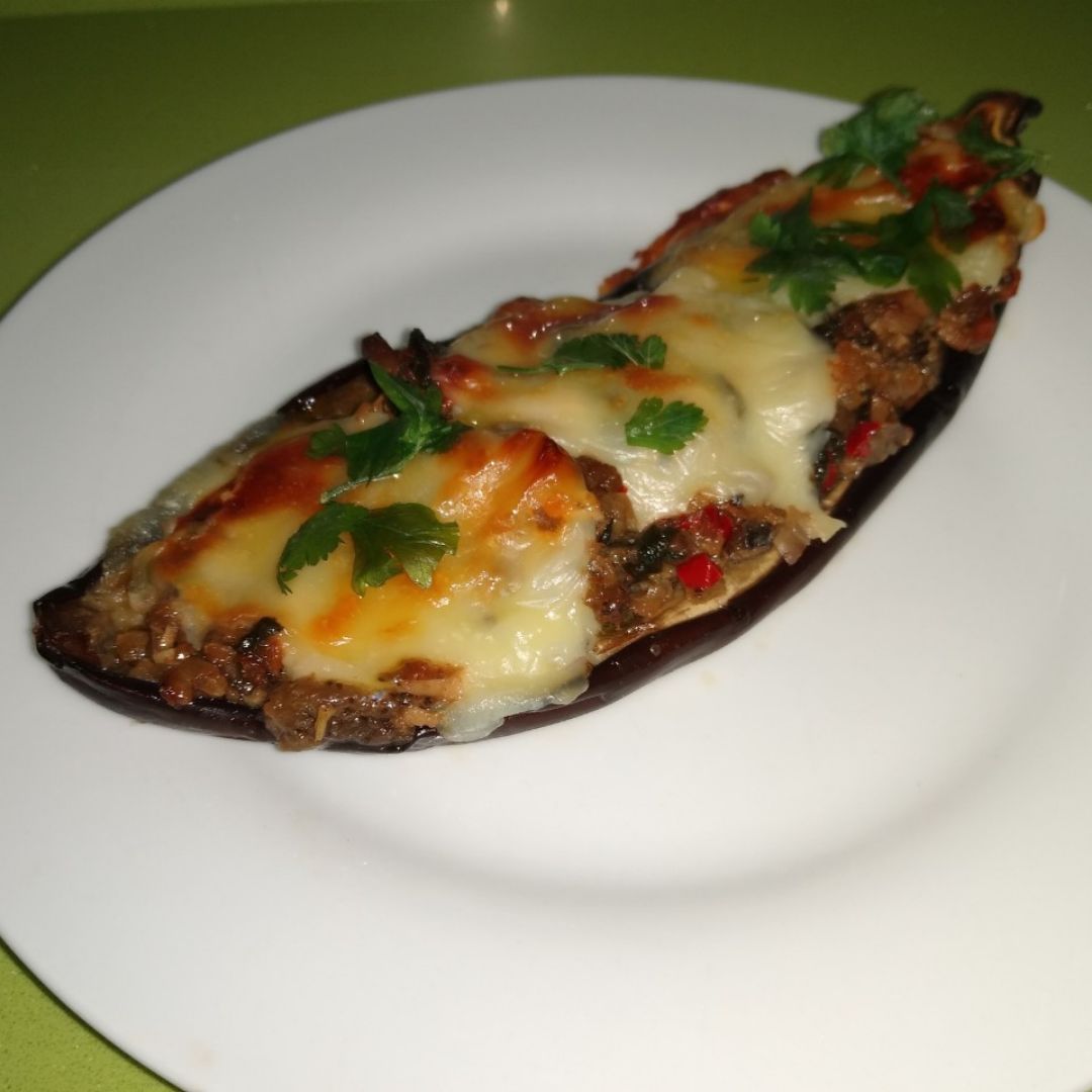 Berenjenas rellenas de tofu y verduras Paso 6 Berenjenas rellenas de tofu y verduras Paso 6