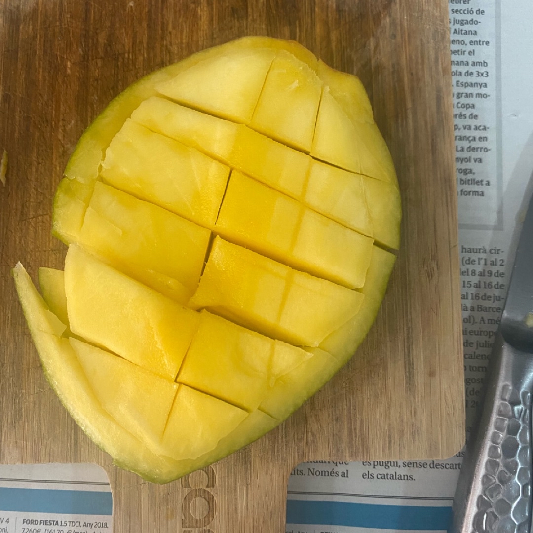 Helado de mango con leche de coco Paso 1 Helado de mango con leche de coco Paso 1