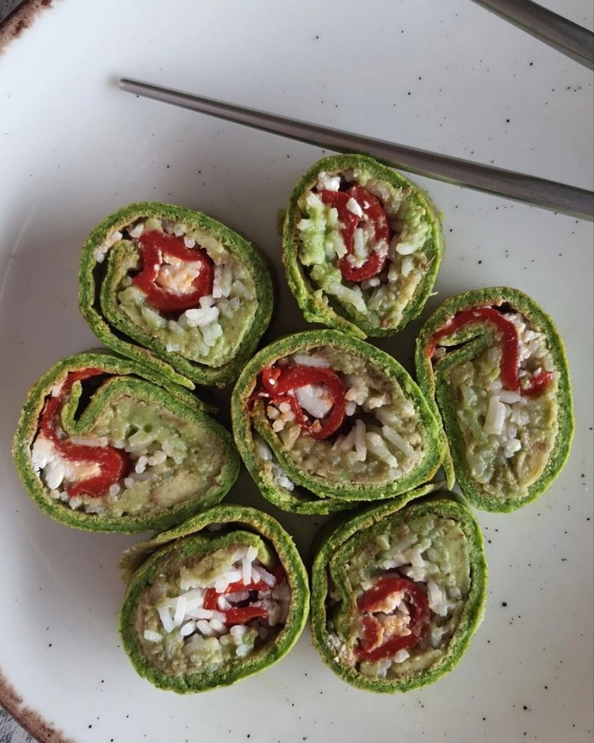Rollitos de espinaca, espelta y huevo Rollitos de espinaca, espelta y huevo